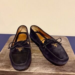 Prada Blue Suede Loafers